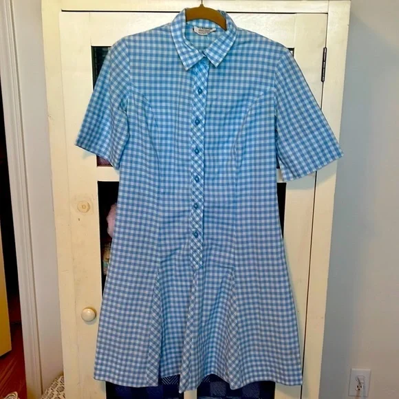 blue plaid dorothy dress Dorothy Gingham Cobalt Dress – Little Party Dress main image 0